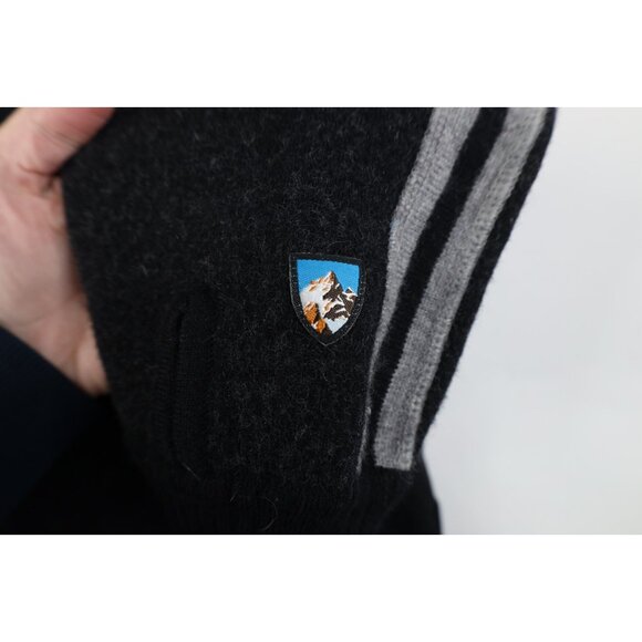 Kuhl Mountain Mens 2XL XXL Merino Wool Knit Full Zip Hiking Climbing Jacket Gray - Picture 4 of 14